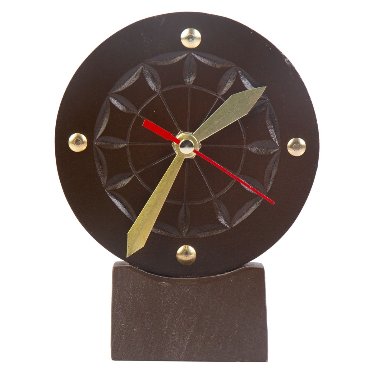Nuristani Design Table Clock| Mini Wooden Clock  