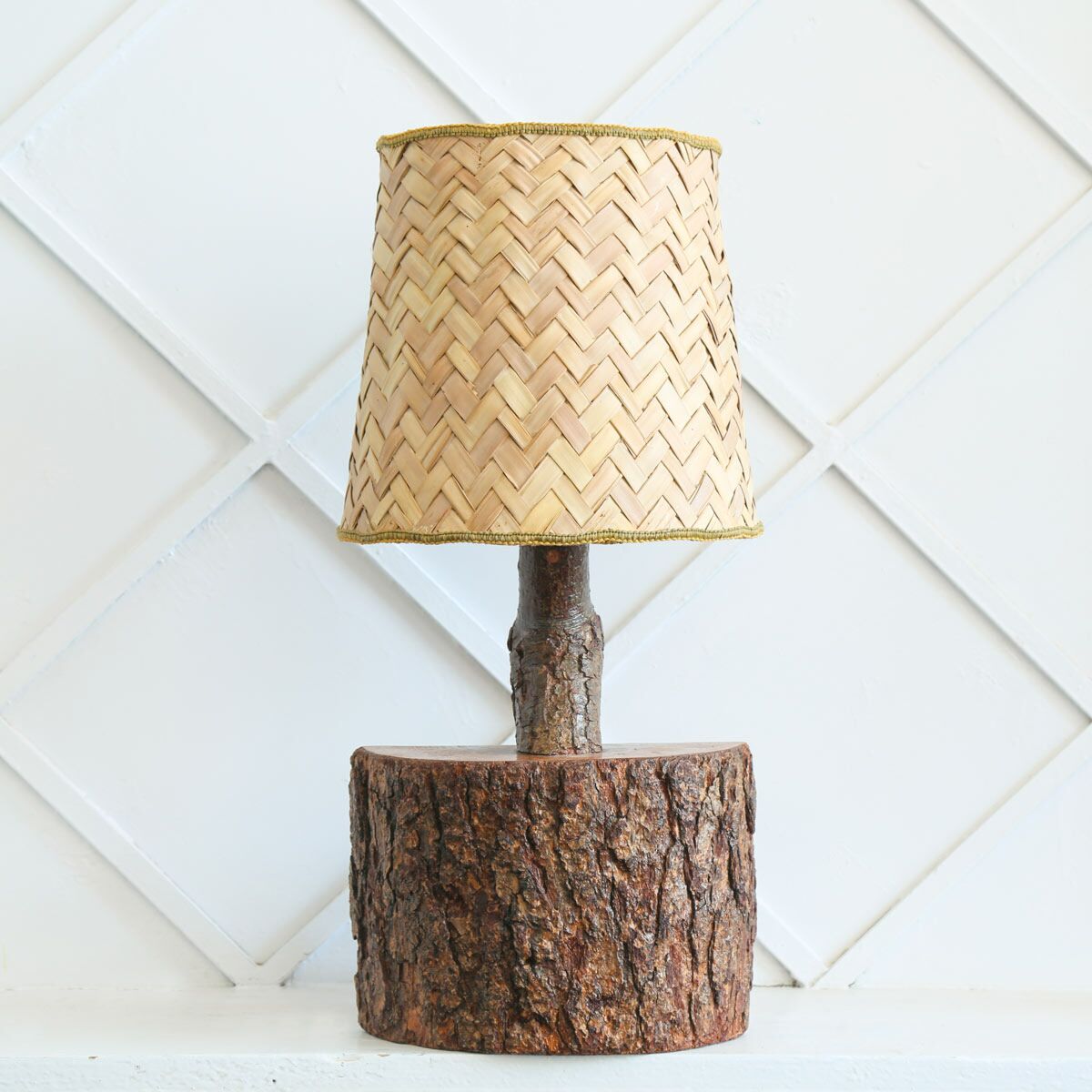 Bedside Cone Shape Table Lamp | Walnut Table Lamp  