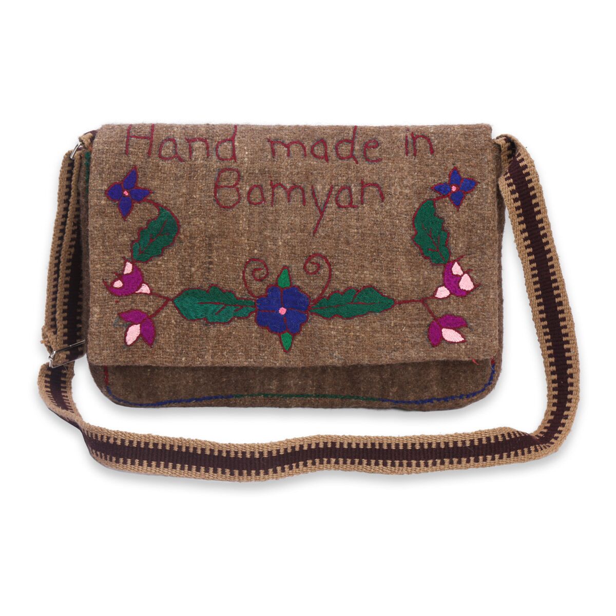 Brown Shoulder Bag | Hand Embroidered Bag 