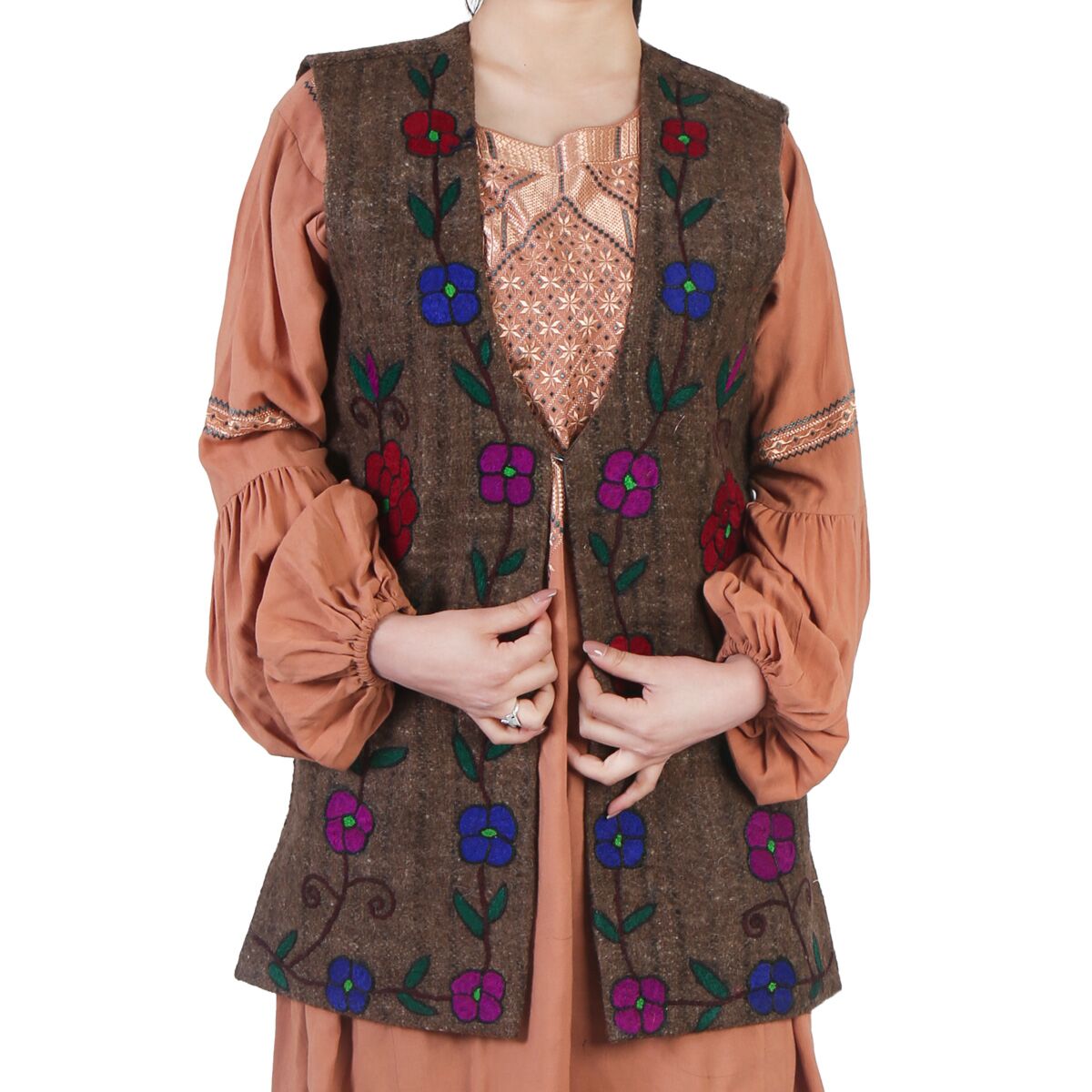 Barak Women Waistcoat | Floral Embroidered Waistcoat 