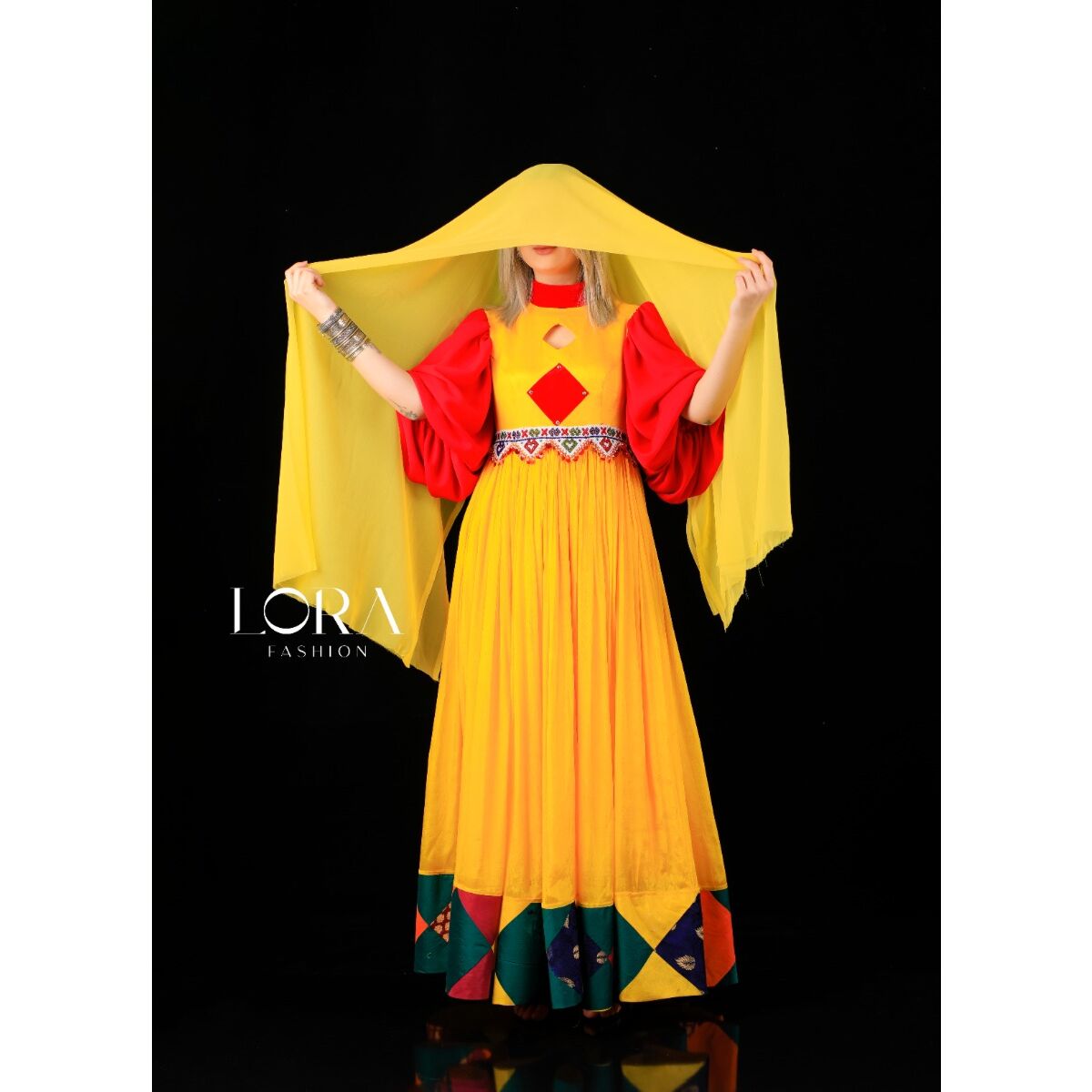 Georgette Fabric Long Dress | Afghan Women Dress
