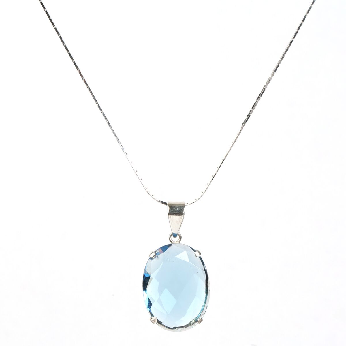 Blue Topaz Pendant Necklace| Afghan Style Female Necklace