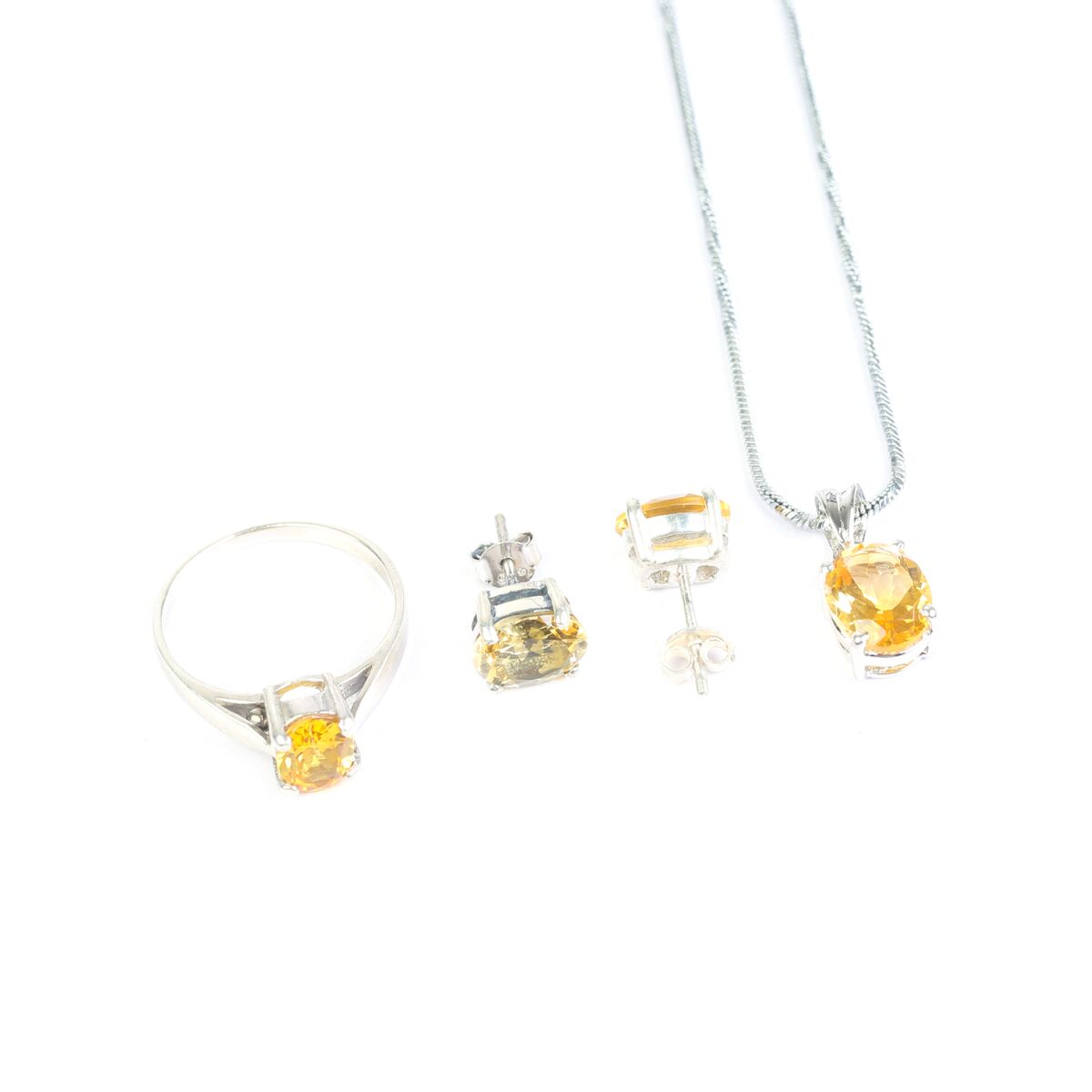 Citrine Complete Jewelry Set | Handmade Necklace, Ring, and Earrings Set