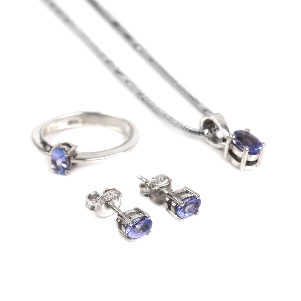 Tanzanite Complete Jewelry Set | Women Earing, Ring, and Tops Set