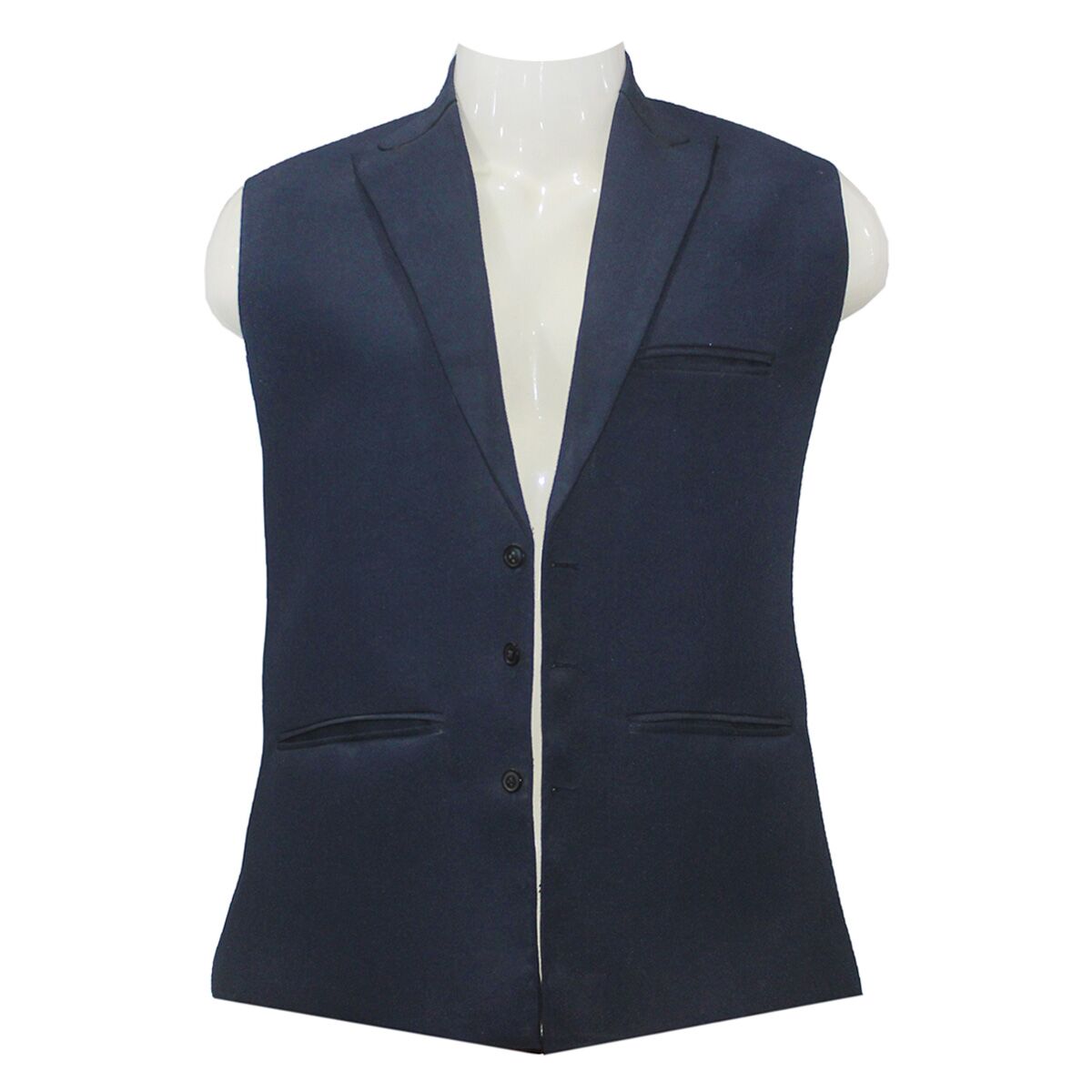 Buy Navy Blue Waistcoat | Peak Lapels Fancy Vest Online - Aseel