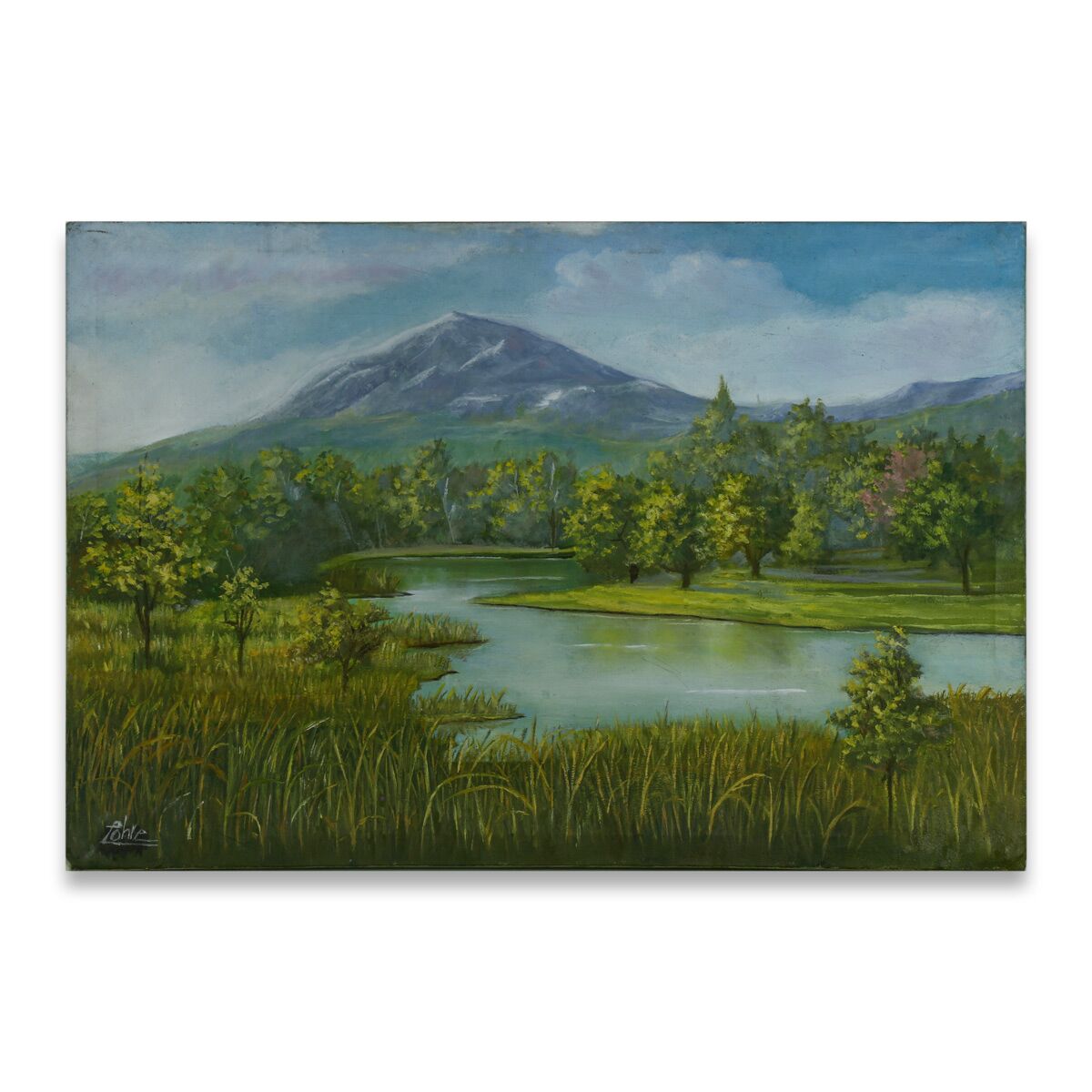 Landscape Painting of Backwoods | Mountain Side Oil Color Artwork 