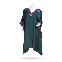 Green Cotton Yallan | Embroidered Cotton Outwear