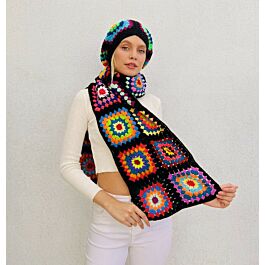 Handmade Crochet Winter Hat & Scarf Set - Colorful & Knit! - Aseel