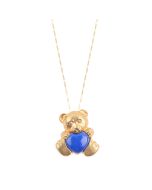 Panda Gold Plated Necklace | Lapis Brass Necklace