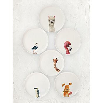 Handmade Plate Set Animal 6 in 1