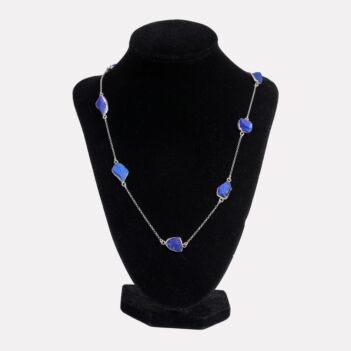 Lapis Lazuli Station Necklace | Silver 925 Necklace 