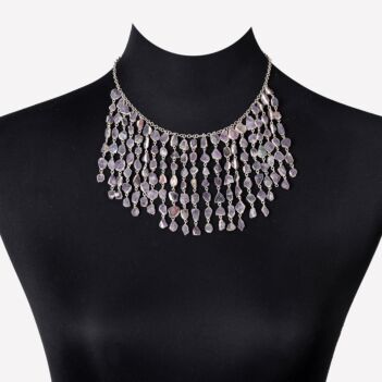 Spinel Stone Bib Necklace | 999 Silver Chain Choker Necklace 