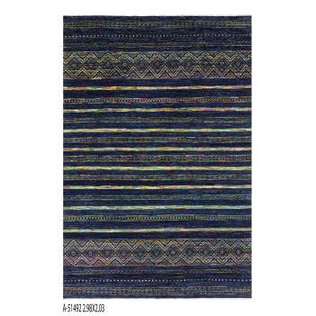  Mix Design Khorjin Afghan Knot  Carpet, Original Handwoven, Natural 9.77" X 6.66"(ft) 