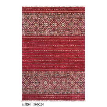 Khorjin Afghan Knot  Carpet, Original Handwoven, Natural Rug 9.84" X 6.69" (ft) 