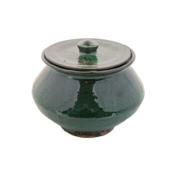 Mint Green Istalefi Ceramic Pot | Handmade Rustic Footed Bowl