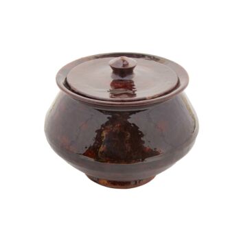 Dark Maroon Chocolate Ceramic Dish | Handmade Rustic Footed Candy Pot