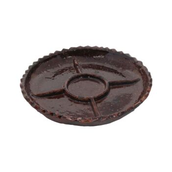 Chocolate Brown Ceramic Dry Fruit Dish | Curled Edge Handmade Candy Plate 