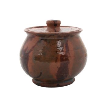 Chocolate Brown Ceramic Sugar Dish | Handmade Black Shaded Sugar Jar with Lid