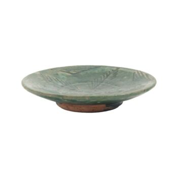 Ceramic Handmade Saucer | Handcrafted Green Ceramic Saucer