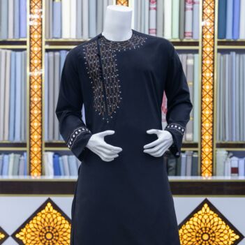 Black Afghani Embroidered Men's Outfit | Grace Men's Attire 