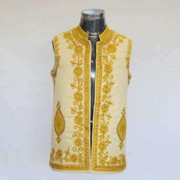 Banarasi Velvet Men's Vest | Cherma Embroidered Waistcoat