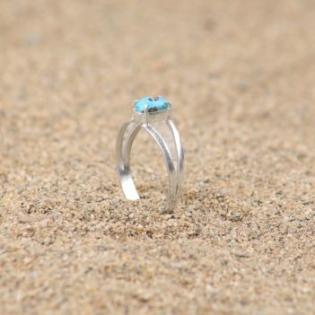 Turquoise Silver Ring| Split Style Women's Ring