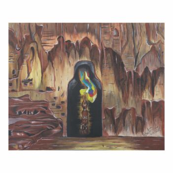 Bamyan Statue Painting | Oil Color Wall Artwork 