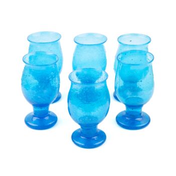 Sky Blue Handmade Glass Set with Jug | Traditional Tableware Collection 