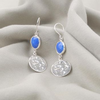 Azure Lapis Earrings| Silver Dangle Earrings