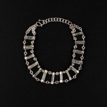 Turmaline Rough Bracelet | Silver Chain Bracelet