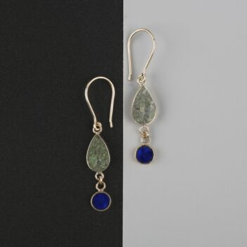 Bamyan Turquoise & Lapis Earrings | Dangle Earrings