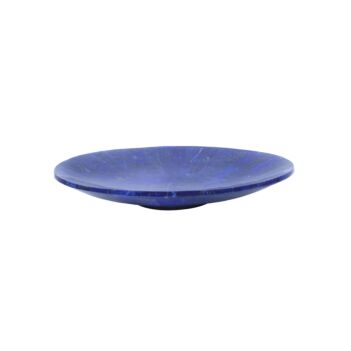 Lapis Lazuli Footed Plate | White Marble Stone Plate