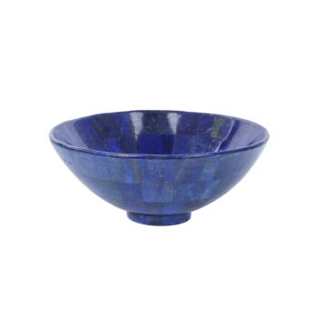 Lapis Lazuli Footed Bowl | White Marble Stone Bowl