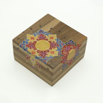Miniature Gift Box With Mandala Art on Lid Surface 