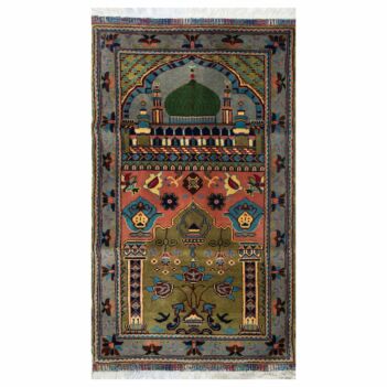 Finely Handwoven Mosque Wool Islamic Prayer Rug | 4' 3" X 2' 4" 