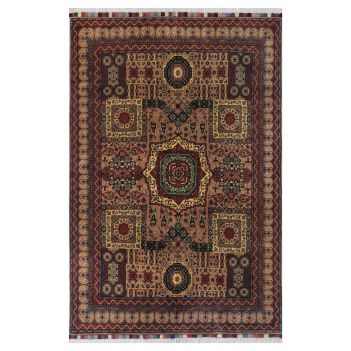 Red Mamlok Design Handwoven Carpet | ' 1" X 4' 10" 