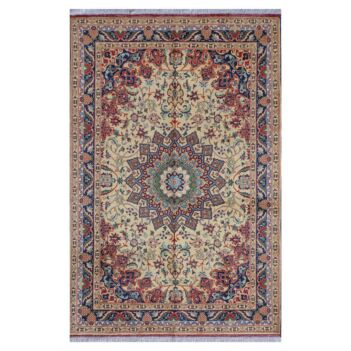 Brown Kermi Design Afghan Carpet | Handwoven Area Carpet 7' 7" X 4' 11"