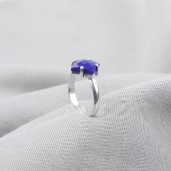 Lapis Lazuli Tapered Ring | Silver Emerald Ring