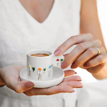 Espresso cup and saucer by Esra Boz