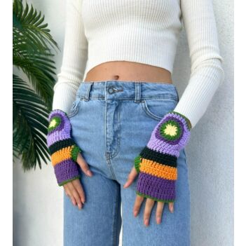 Crochet Arm Warmers , Winter Wrist Warmers,  Crochet Fingerless Gloves