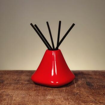 Red Ceramic Reed Diffuser, Modern Handmade Aromatherapy Diffuser, Reed Holder, Christmas Gift, Home-Decor Ideas for Christmas