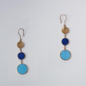 Triple Earrings,Lapis Lazuli & Turquoise