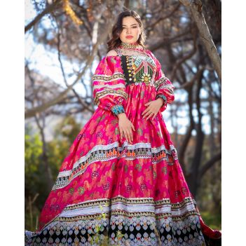 Pink Color Afghani Dress for women online 